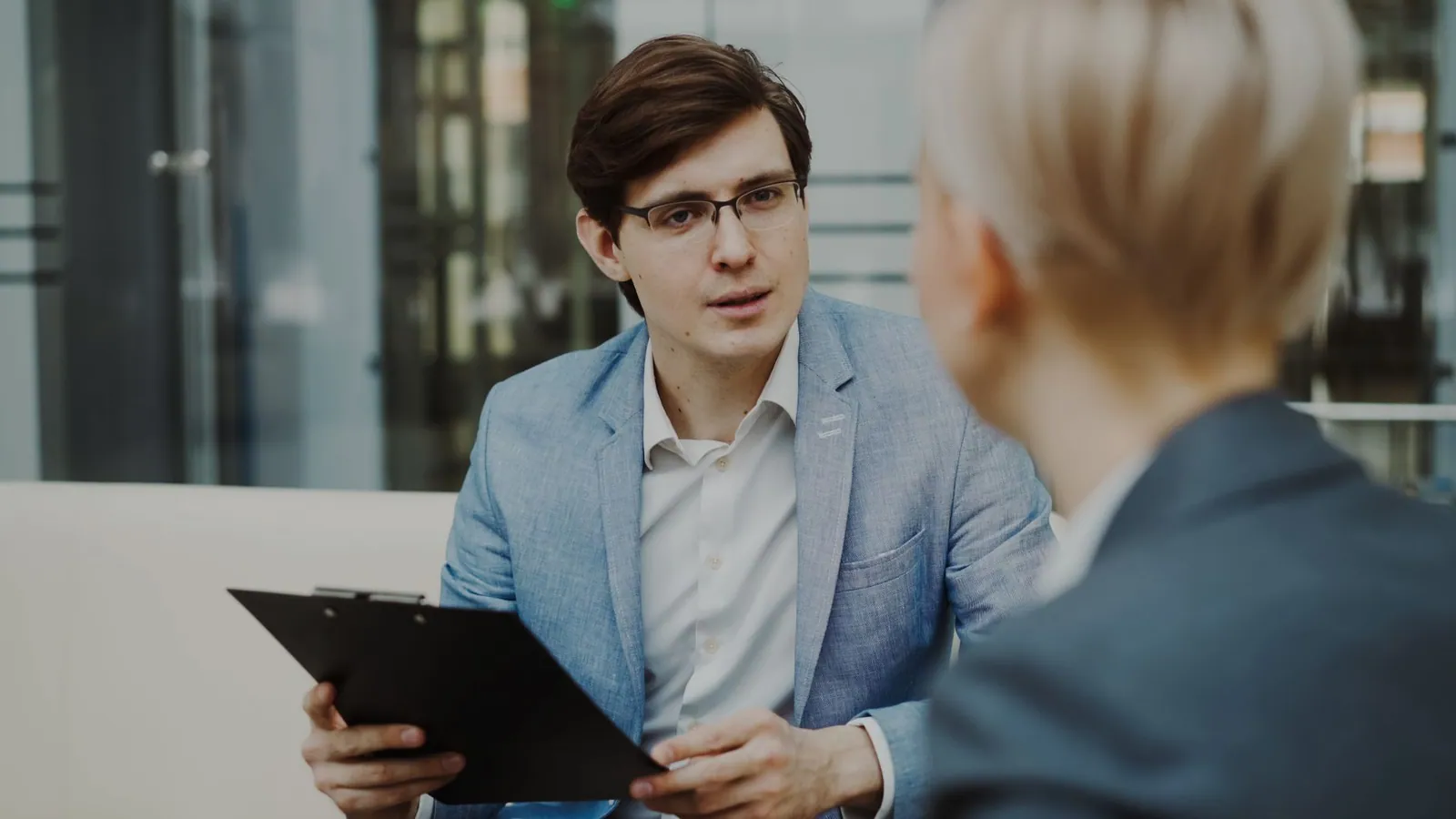A coach and client in conversation
