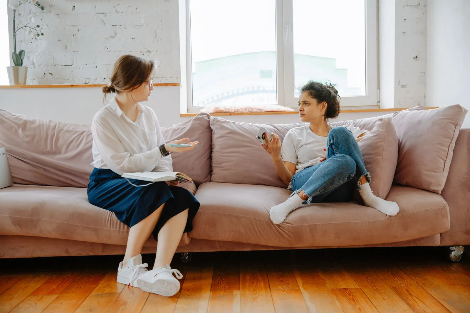 A coach and client in conversation